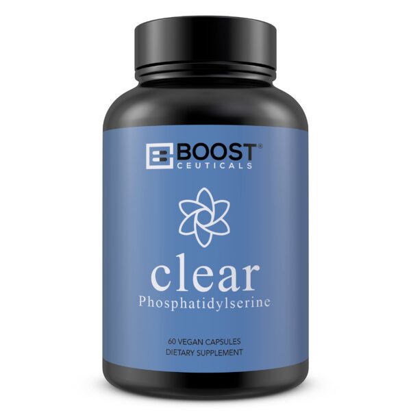 Botella de cápsulas BoostCeuticals con fosfatidilserina y algas rojas