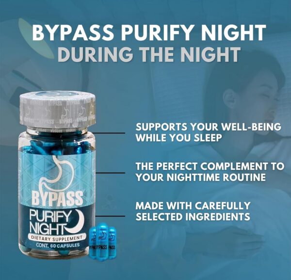 Cápsulas Bypass Purify Night suplemento bienestar nocturno
