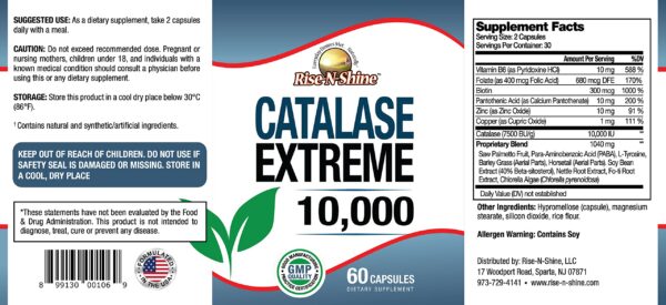 Catalase Extreme 10000 cápsulas en mano para suplemento cabello