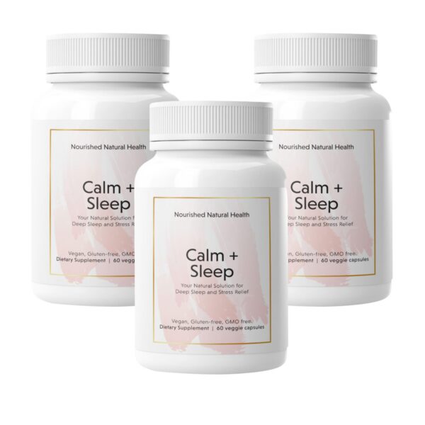 Cápsulas Calm Sleep Nourished Natural Health frasco blanco 180 unidades