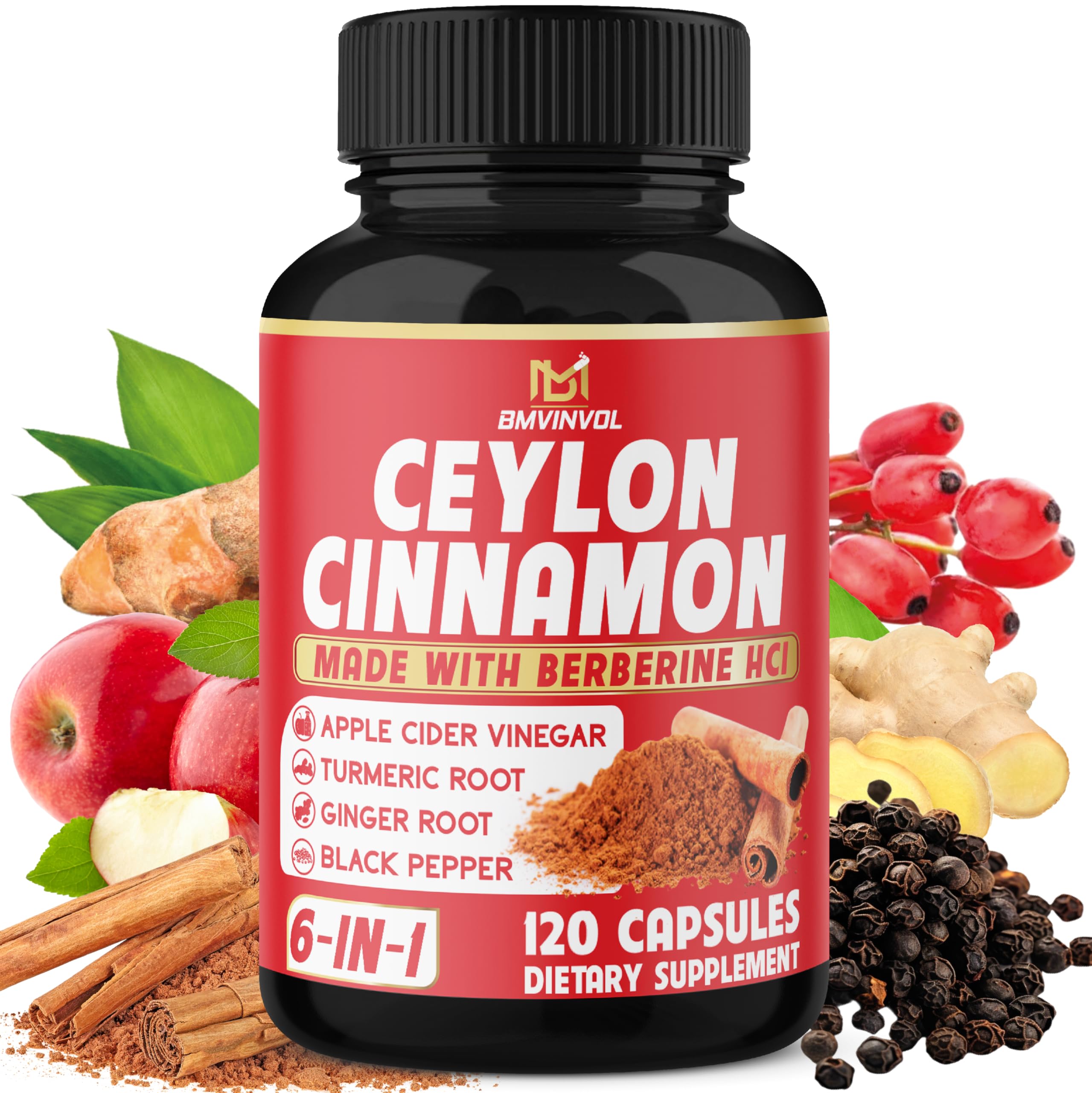 BMVINVOL Ceylon Cinnamon with Apple Cider Vinegar & Turmeric