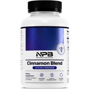 Cápsulas de canela de Ceilán y cúrcuma orgánica Nature's Pure Blend