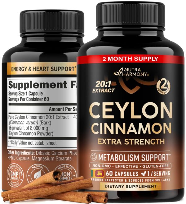 Version 1.0.0 Cápsulas de Canela de Ceilán Nutraharmony apoyo metabolismo y energía