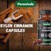 Cápsulas de canela de Ceilán Puranicals en frasco sellado