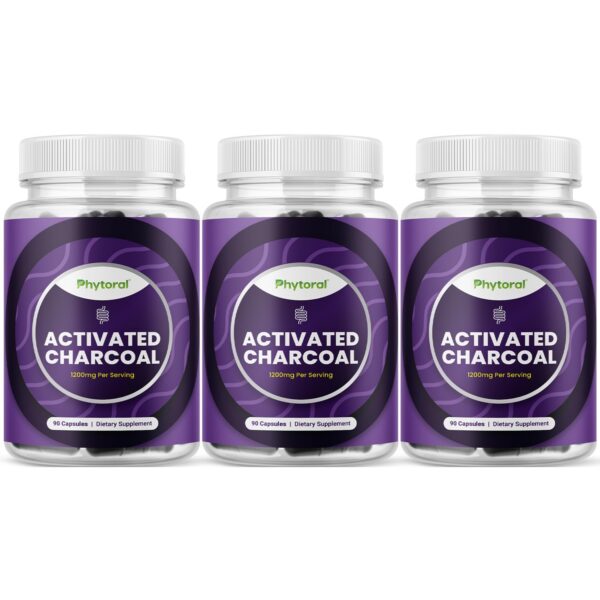 Cápsulas carbón activado detox para limpieza y bienestar corporal