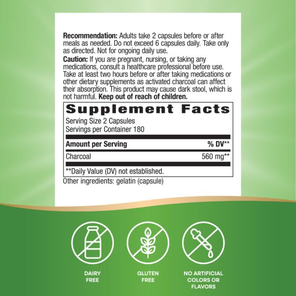 Version 1.0.0 Cápsulas de carbón activado Nature's Way para digestión saludable