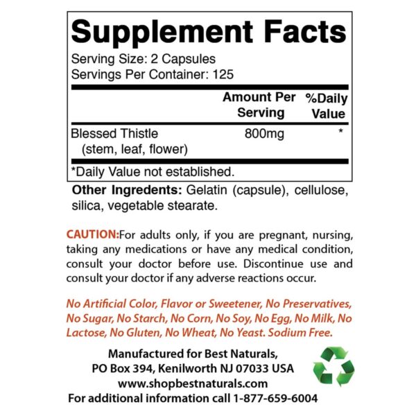Version 1.0.0 Cápsulas Cardo Bendito para lactancia Best Naturals