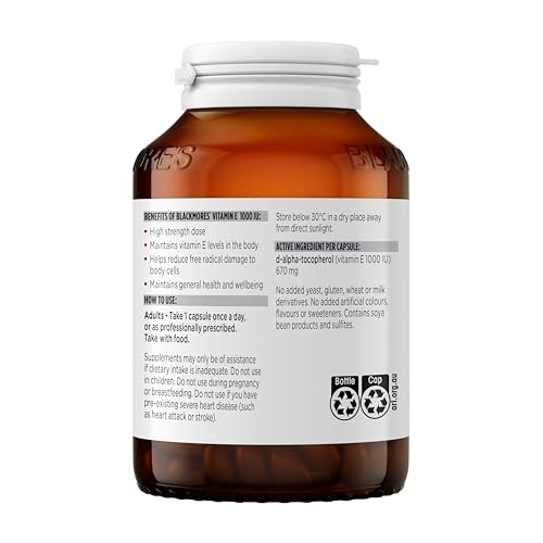 Cápsulas claras Blackmores Vitamina E para antioxidante