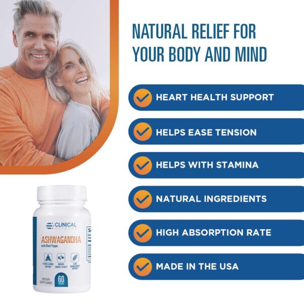 Cápsulas Clinical Effects Ashwagandha con alta absorción