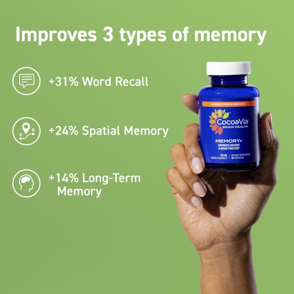 Suplemento para memoria con flavanoles de cacao CocoaVia Memory+