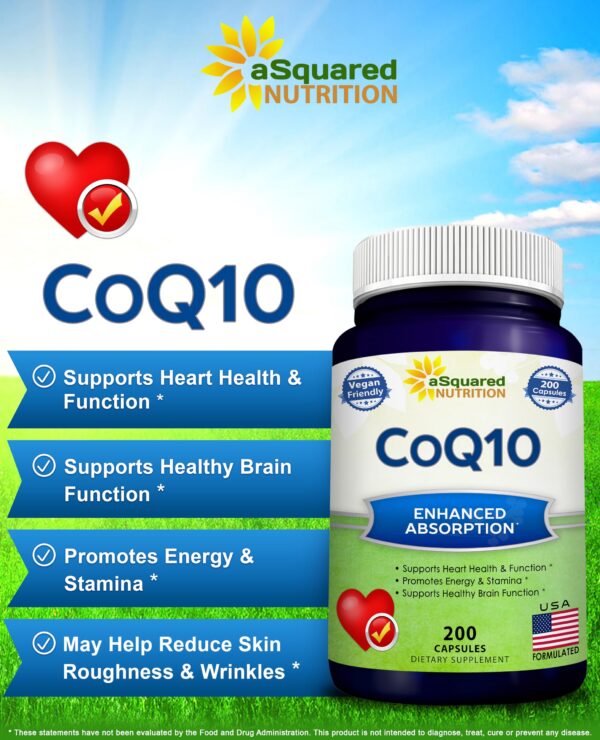 Cápsulas de coenzima Q10 400mg polvo de alta absorción de aSquared Nutrition