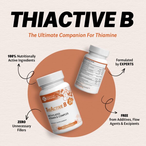 Cápsulas de complejo B metilado ThiActive B Objective Nutrients