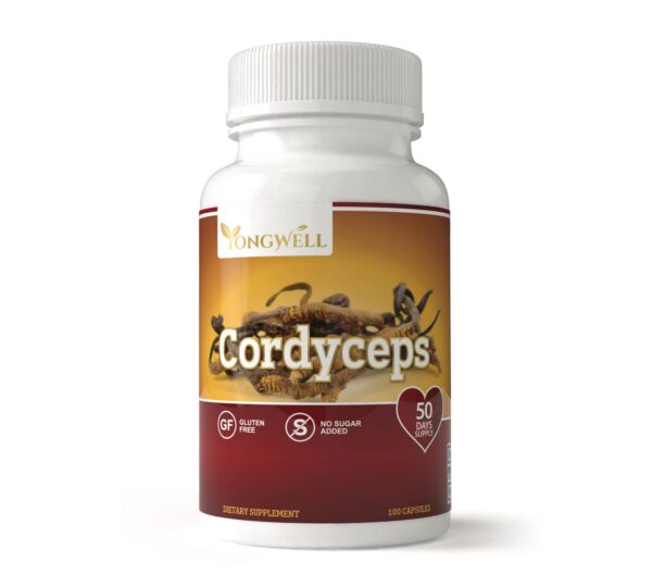 Cápsulas de Cordyceps Extra Fuerza YongWell en botella