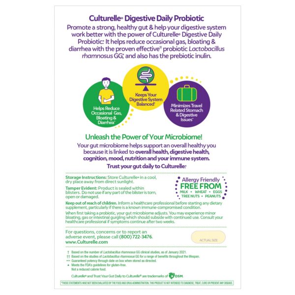 Cápsulas Culturelle con Lactobacillus GG para niños y adultos