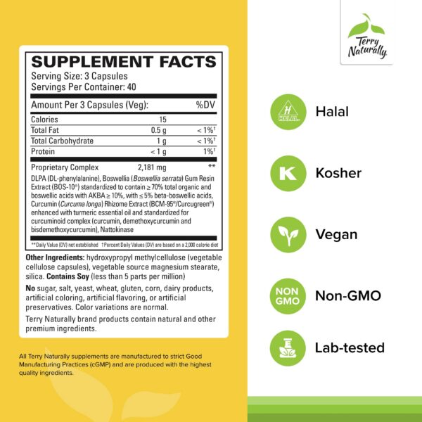 Caja y botella de Curamin con ingredientes curcumina y boswellia