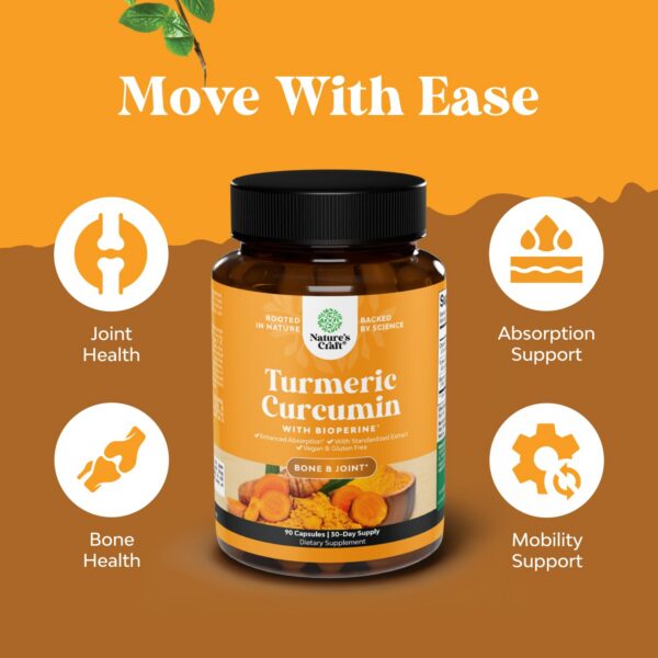 Cápsulas cúrcuma 95% curcuminoides y bioperina Natures Craft