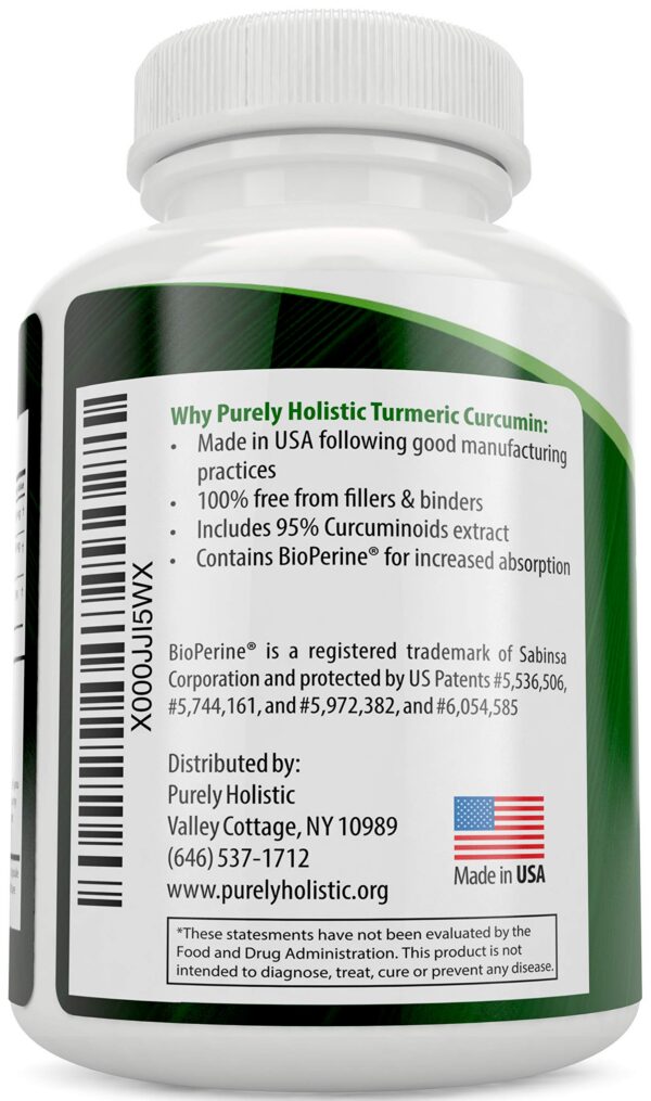 Suplemento vegano Purely Holistic con glicinato de magnesio y cúrcuma orgánica