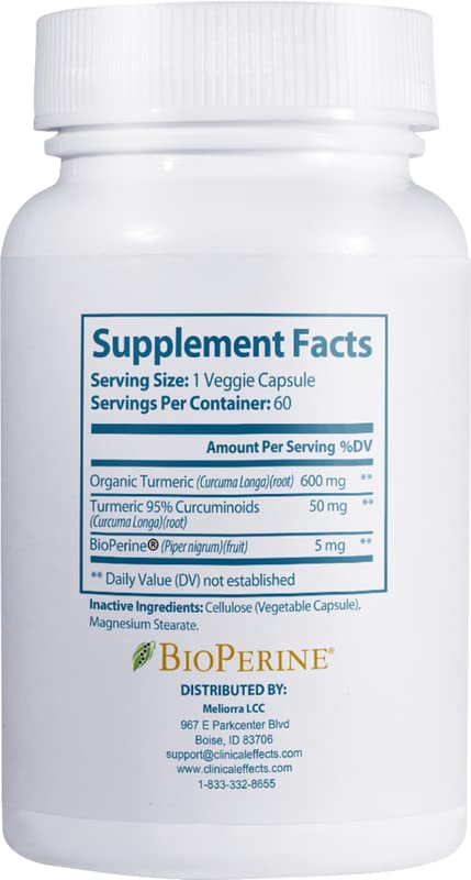 Cápsulas de cúrcuma con bioperina para apoyo articular y salud