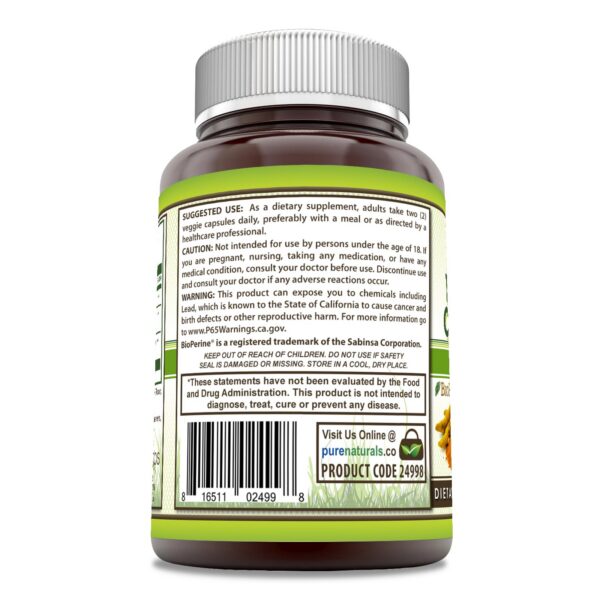 Version 1.0.0 Cápsulas de cúrcuma curcumina con bioperina para salud