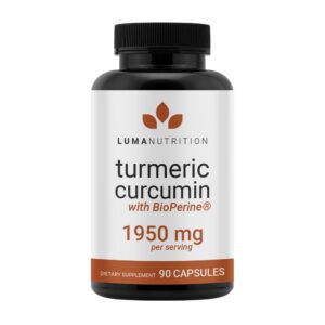 Cápsulas cúrcuma curcumina Luma Nutrition 1950mg 90 unidades