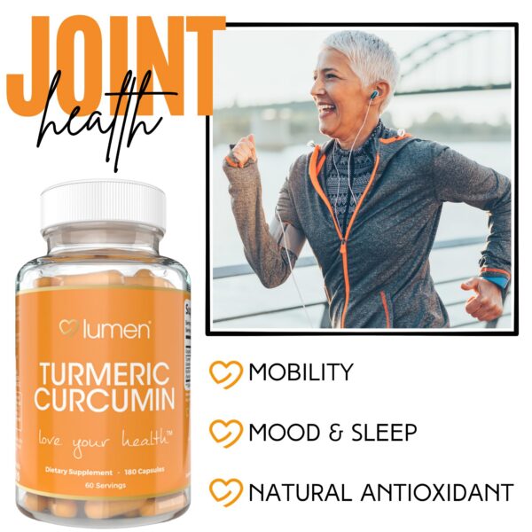 Cápsulas cúrcuma curcumina pimienta negra 180 dosis Lumen