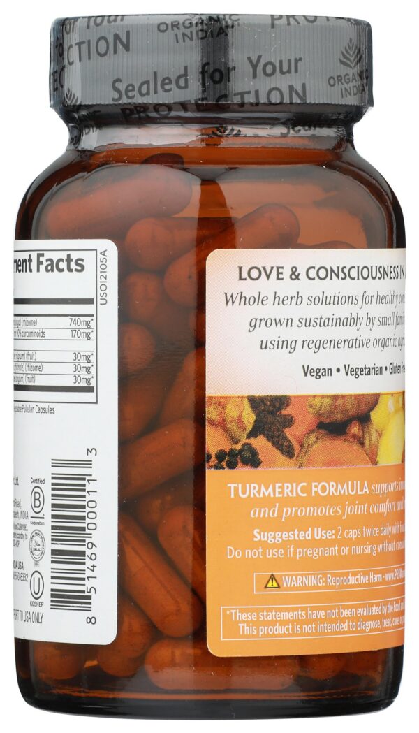 Cápsulas de cúrcuma curcumina y trikatu orgánico 90 unidades