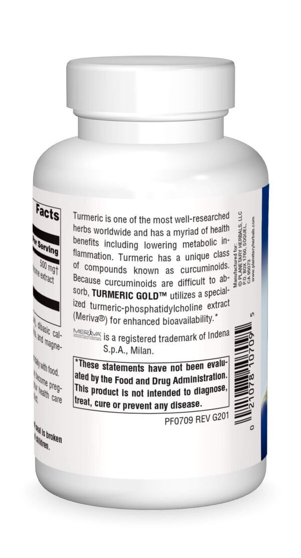 Version 1.0.0 Cápsulas de cúrcuma oro Planetary Herbals para inflamación y salud