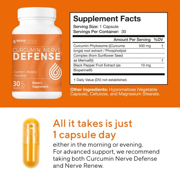 Cápsulas curcumina Meriva para salud nerviosa y movilidad