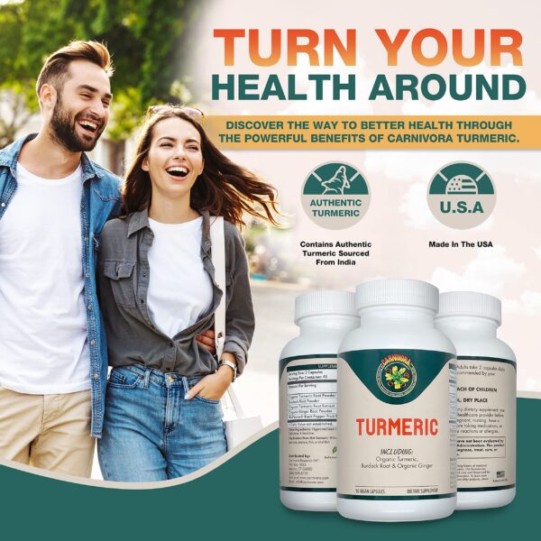 Cápsulas naturales con cúrcuma y pimienta negra Carnivora