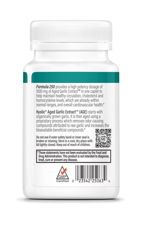 Cápsulas de ajo Kyolic para salud cardíaca y circulación orgánico