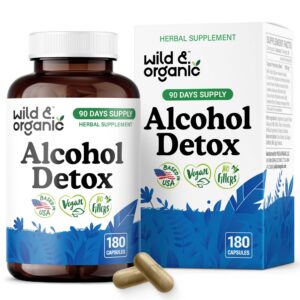 Cápsulas desintoxicantes de alcohol Wild & Organic en botella