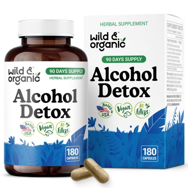 Version 1.0.0 Cápsulas desintoxicantes de alcohol Wild & Organic en botella