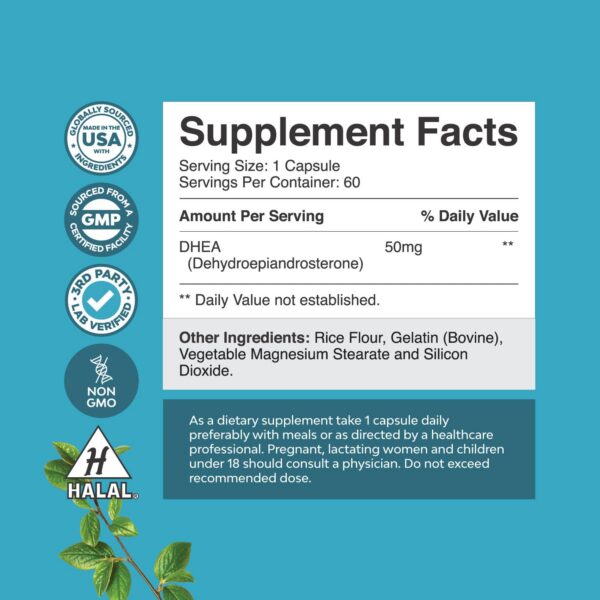 Cápsulas DHEA para hombres y mujeres 60 cts