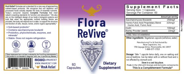 Cápsulas diarias probióticas Flora Revive para salud intestinal