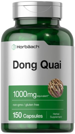 Version 1.0.0 Cápsulas Dong Quai Horbäach 1000mg frasco principal