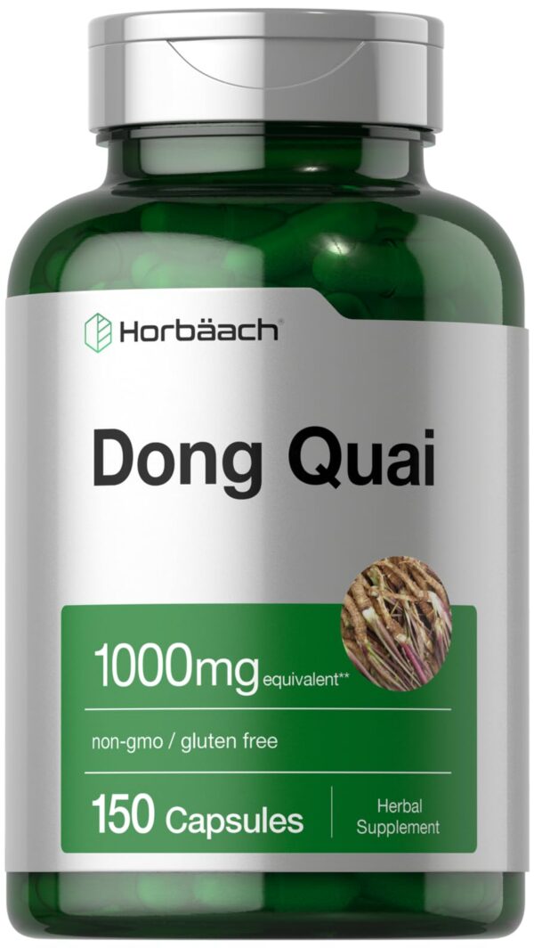 Cápsulas Dong Quai Horbäach 1000mg frasco principal