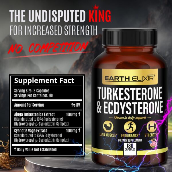 Version 1.0.0 Cápsulas suplemento Earth Elixir Turkesterona para hombres