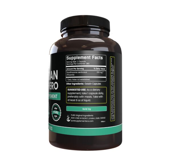 Version 1.0.0 Cápsulas de Eleuthero Siberiano sin aditivos