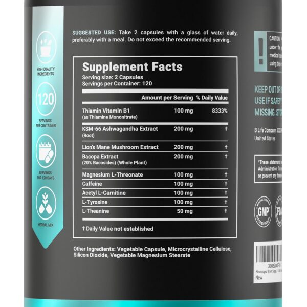 Capsulas de enfoque y claridad mental Clarity Complex B Life