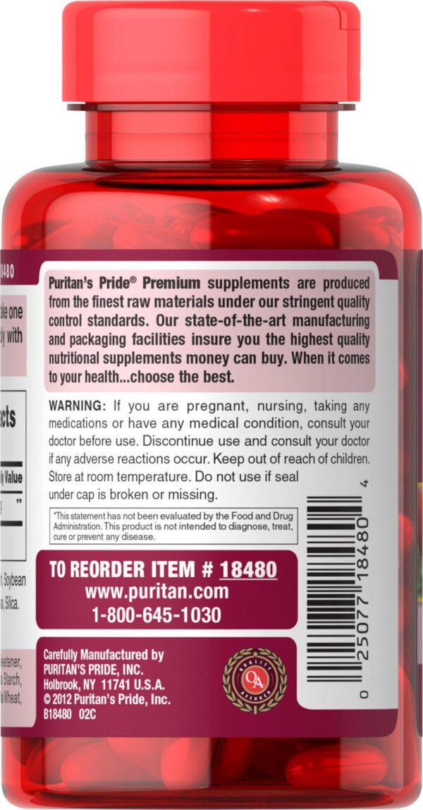 Cápsulas y envase de Puritan's Pride Licopeno para salud cardíaca