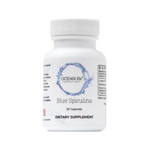Version 1.0.0 Cápsulas de espirulina azul orgánica Ocean Rx frasco frontal