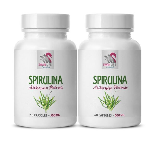 Cápsulas de espirulina y clorela para salud general