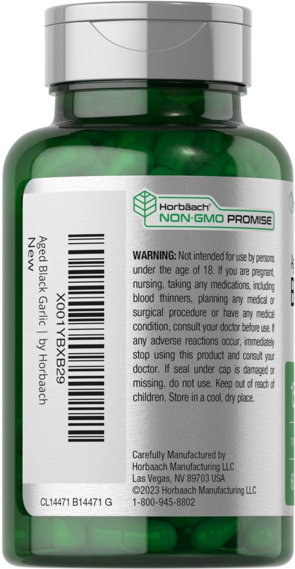 Cápsulas extracto ajo fermentado Horbäach sin gluten y sin GMO