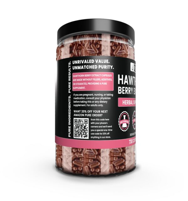 Cápsulas extracto baya de espino puro y natural para salud cardiovascular