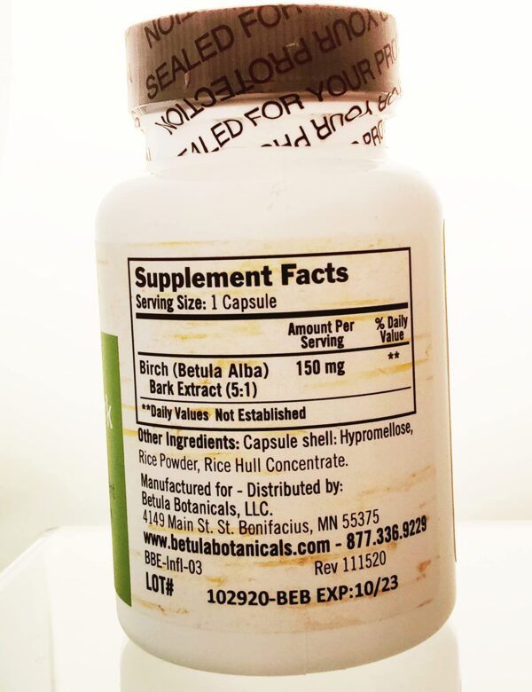 Version 1.0.0 Cápsulas extracto corteza de abedul Betula Botanicals vistas múltiples