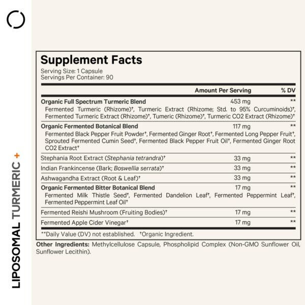 Cápsulas cuida salud con extracto curcumina 95% y botánicos