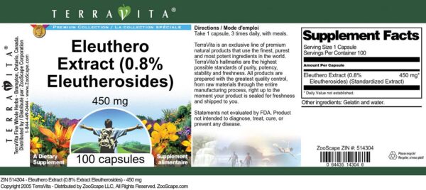 Version 1.0.0 Cápsulas extracto estandarizado eleuterococo 0.8%