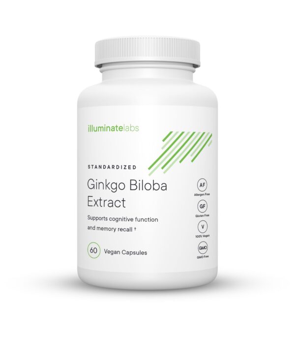 Cápsulas extracto Ginkgo Biloba Illuminate Labs paquete frontal