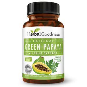 Version 1.0.0 Cápsulas de extracto de hoja de papaya verde orgánico Herbal Goodness