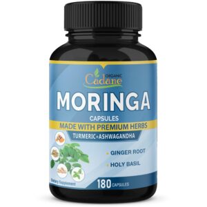 Cápsulas de extracto de moringa orgánica Cadane frasco frontal